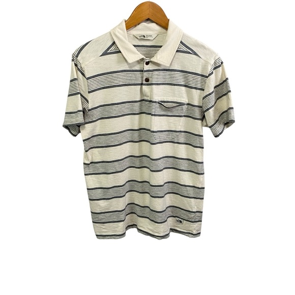 The North Face Striped Short Sleeves Polo Shirt Sz-Medium - Picture 1 of 4